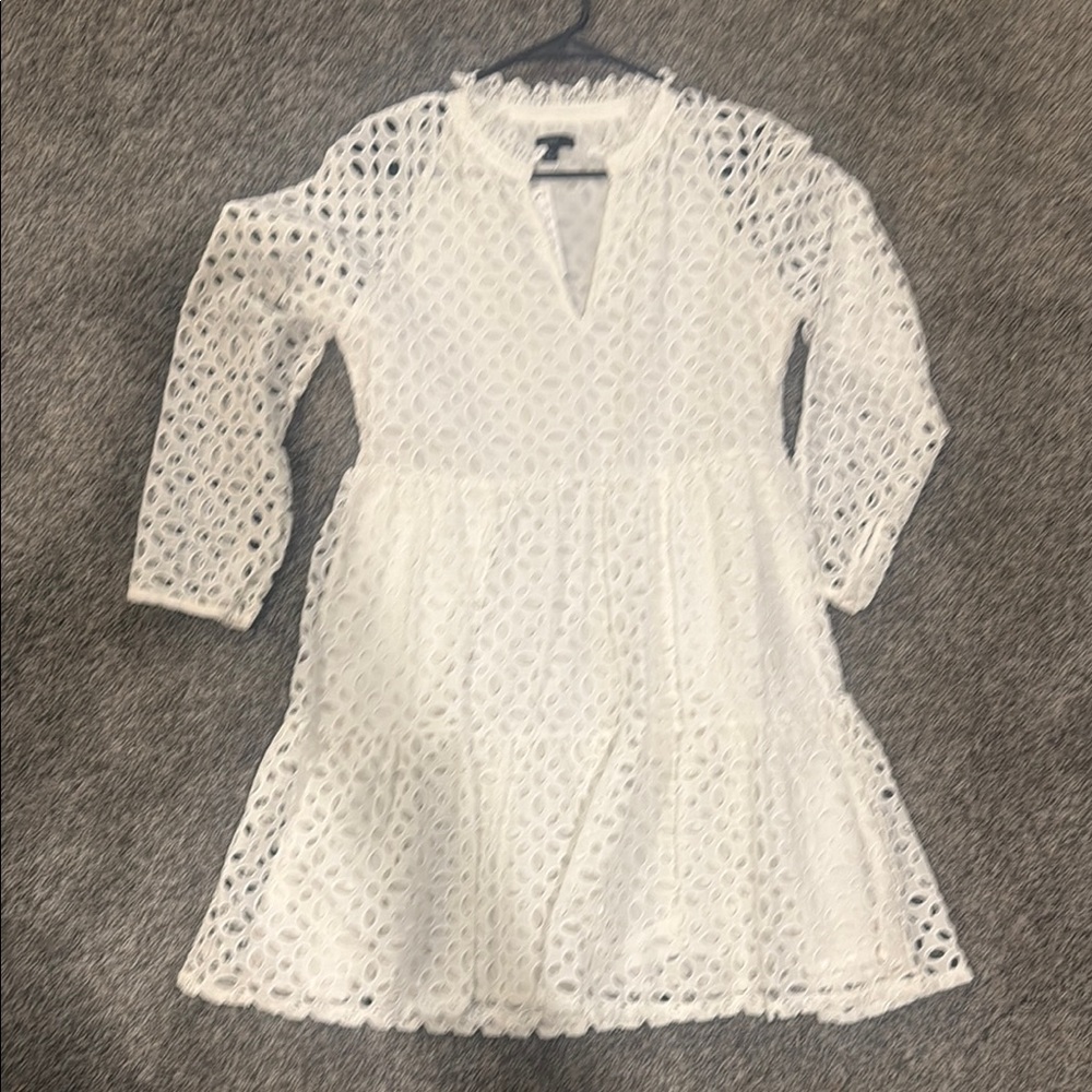 J. Crew White Lace Midi Dress